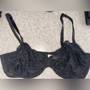 Vintage Victorias Secret 38D Pushup Without Padding Bra black Lace